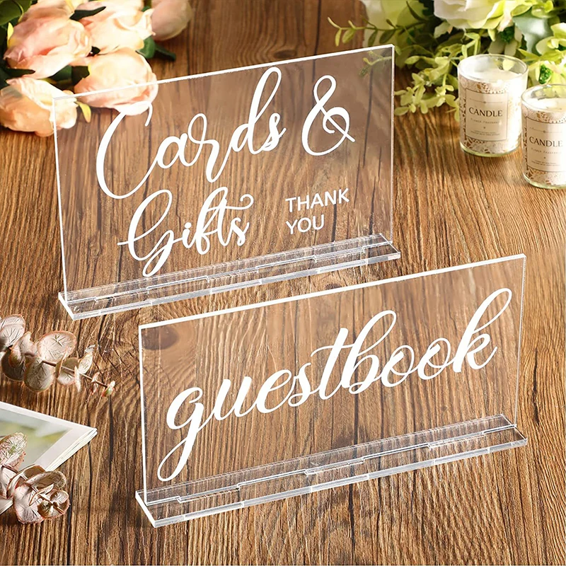 Wedding Ceremony Supply - YOMDID 2pcs Rustic Acrylic Wedding Reception
