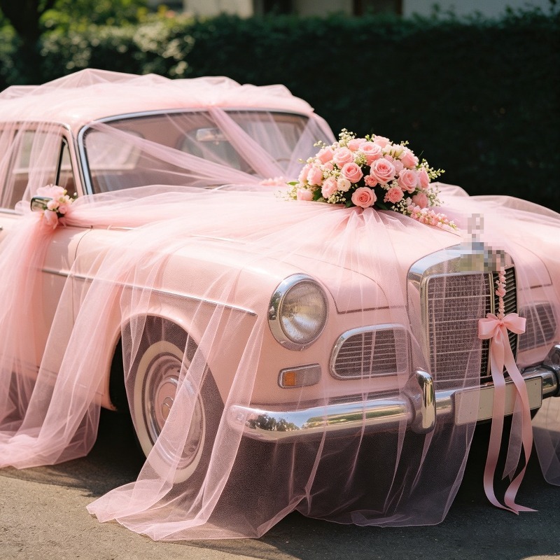 Wedding Balloon Arch - Light Pink Sheer Tulle Ceiling DrapeTransparent