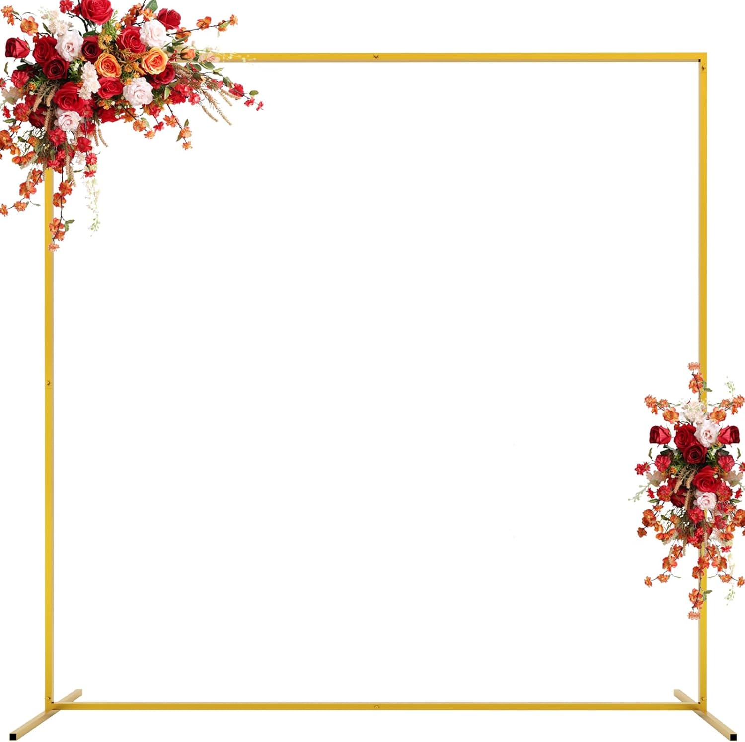 Wedding Balloon Arch - 6.6FTx6.6FT Gold Wedding Arch Backdrop Stand
