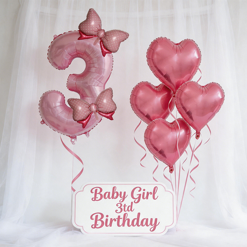 Pink Bow Party Decor Pink Bow  - Confetti Balloon Set 评论和价格