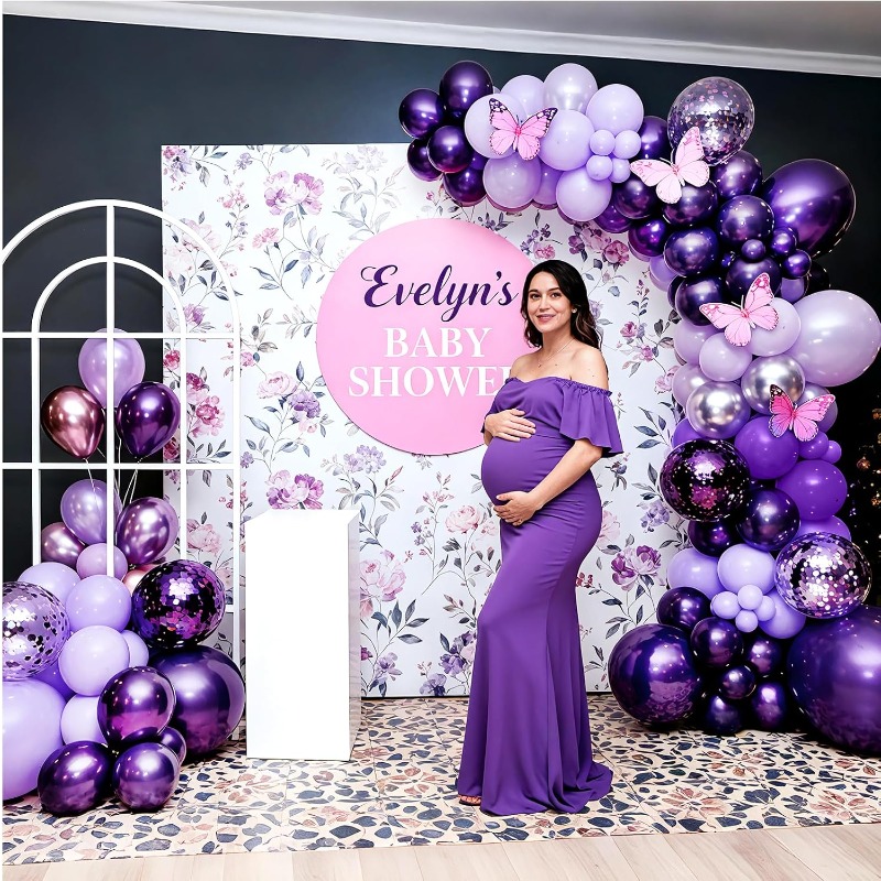 60pcs 12 Inch Dark Purple Meta - Confetti Balloon Set 评论和价格