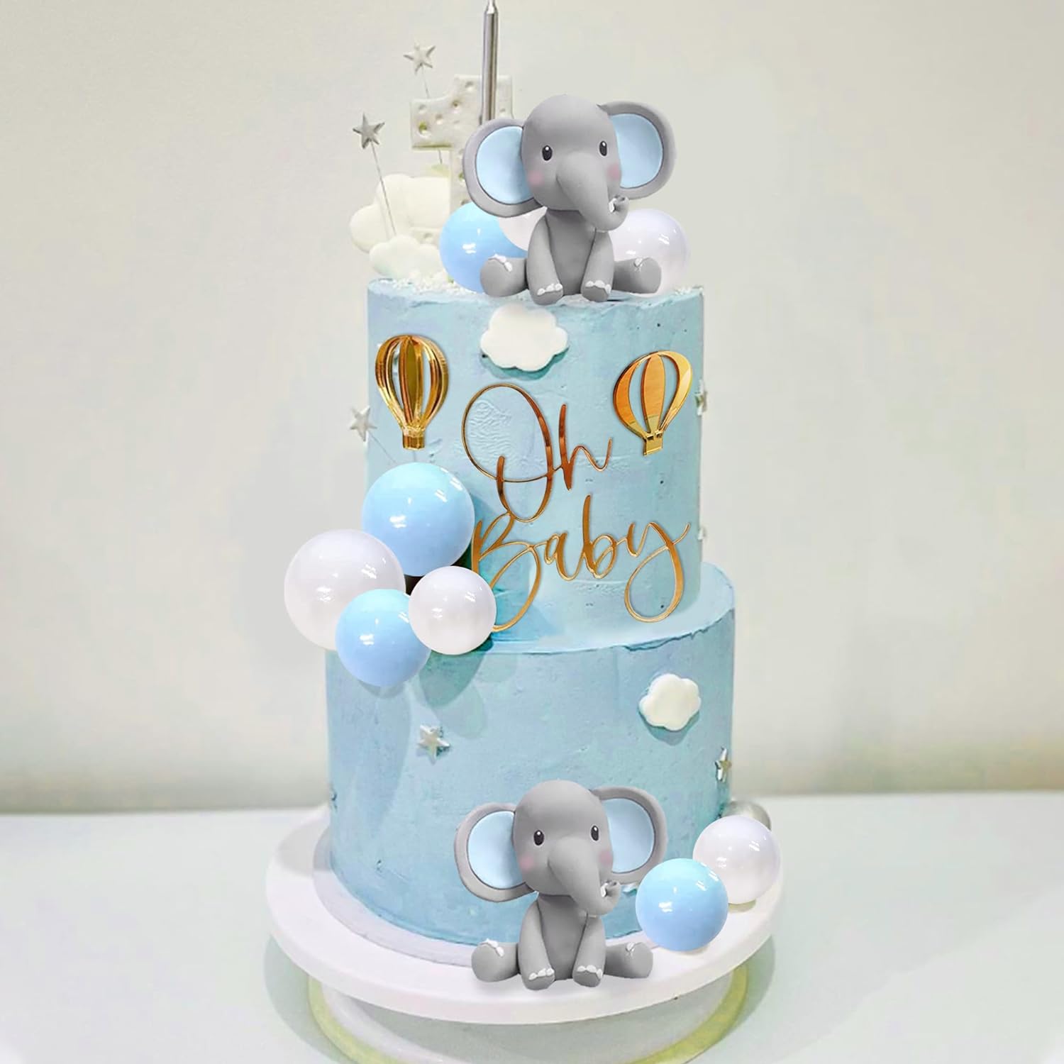 Elephant Cake Decoration Baby  - Confetti Balloon Set 评论和价格
