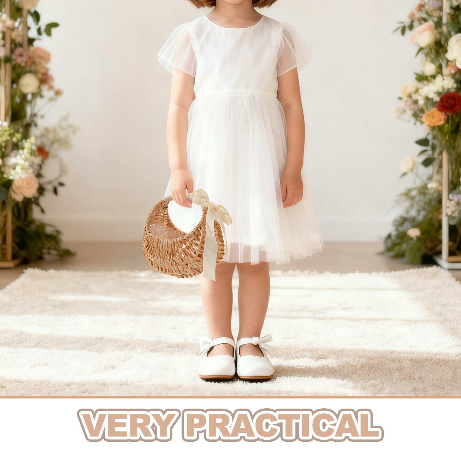 Flower Girl Basket Handmade Wo - Wedding Ceremony Supply 评论和价格