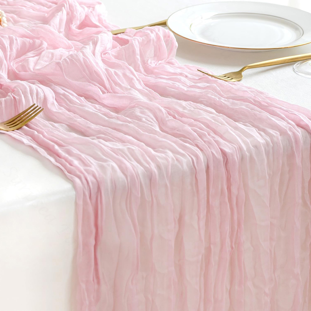 Pink Cheesecloth Table Runner  - Wedding Ceremony Supply 评论和价格