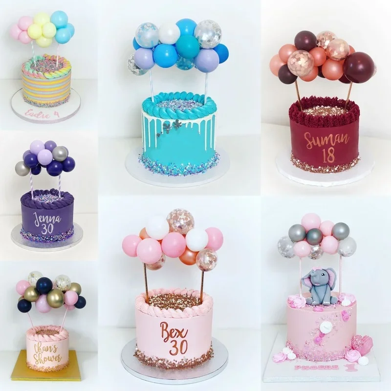 10 Pcs 5Inch Balloon Cake Topp - Confetti Balloon Set 评论和价格