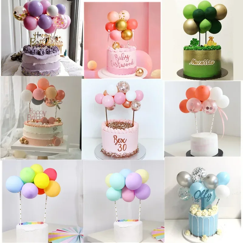 10 Pcs 5Inch Balloon Cake Topp - Confetti Balloon Set 评论和价格