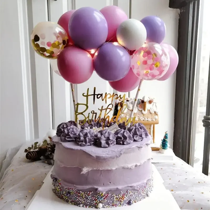 10 Pcs 5Inch Balloon Cake Topp - Confetti Balloon Set 评论和价格