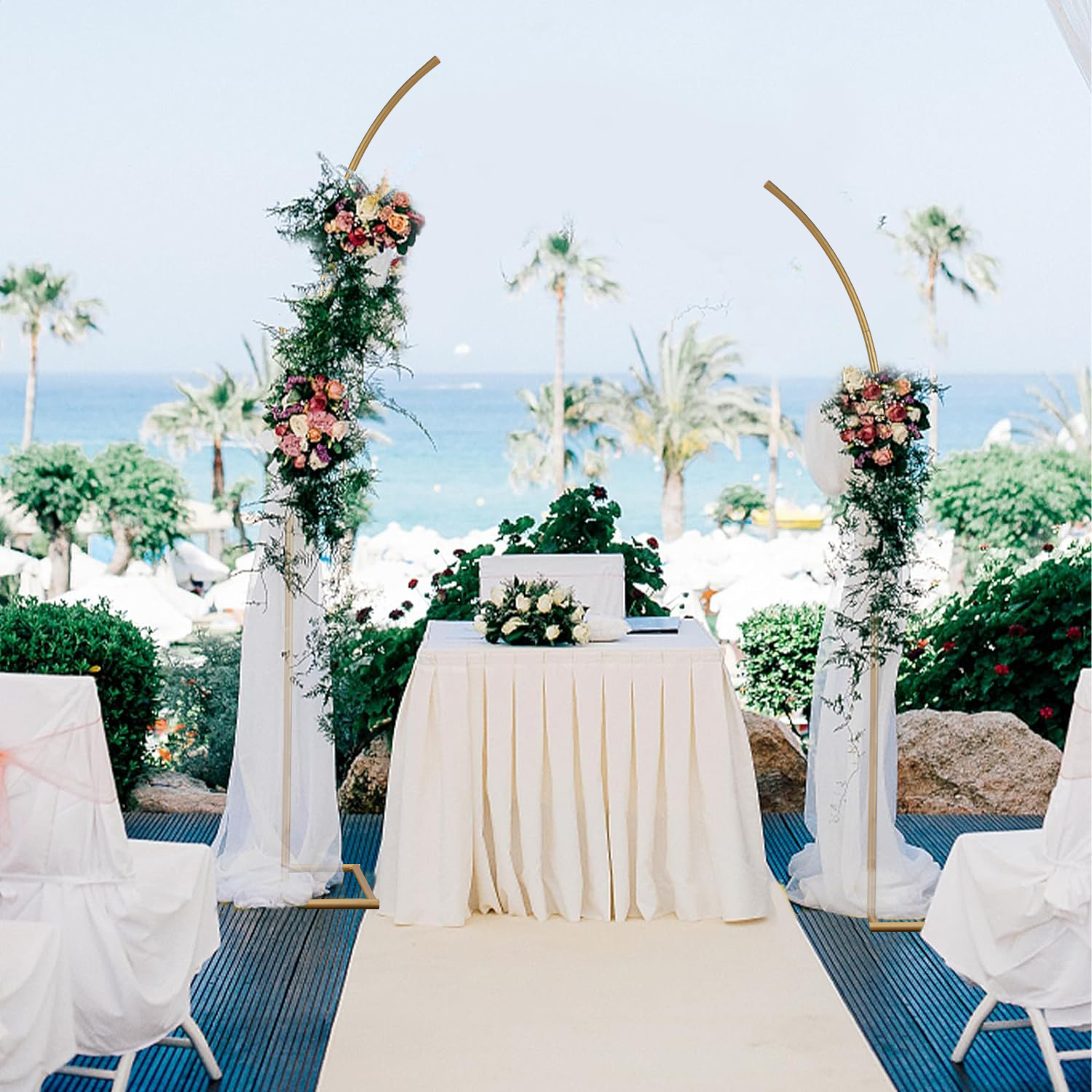 2pcs Metal Arch Backdrop Stand - Wedding Balloon Arch 评论和价格