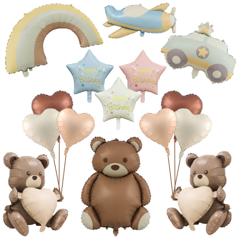 Big Matte Brown Bear Foil Ball - Confetti Balloon Set 评论和价格