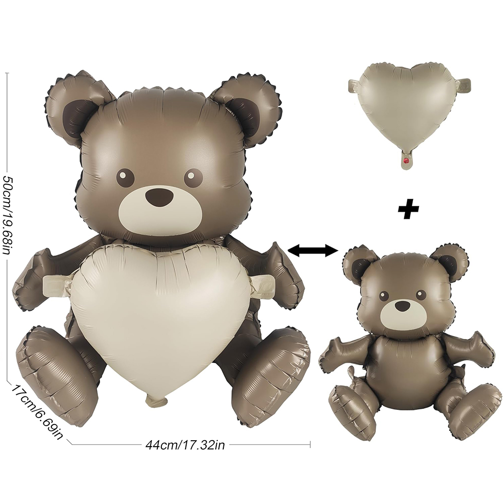 Big Matte Brown Bear Foil Ball - Confetti Balloon Set 评论和价格
