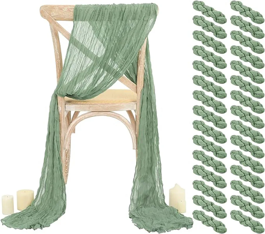 30PCS Sage Green Cheesecloth C - Wedding Ceremony Supply 评论和价格