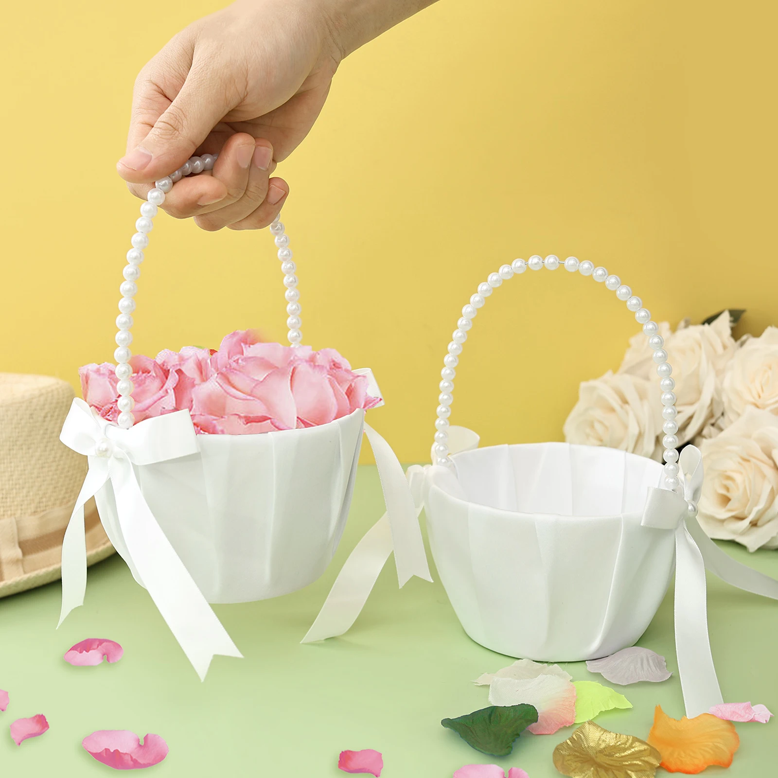 2Pcs Wedding Flower Girl Baske - Wedding Ceremony Supply 评论和价格
