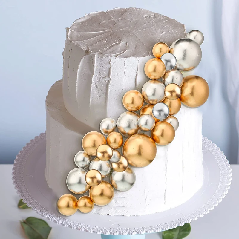 80 Pcs Gold Balls Cake Topper  - Confetti Balloon Set 评论和价格