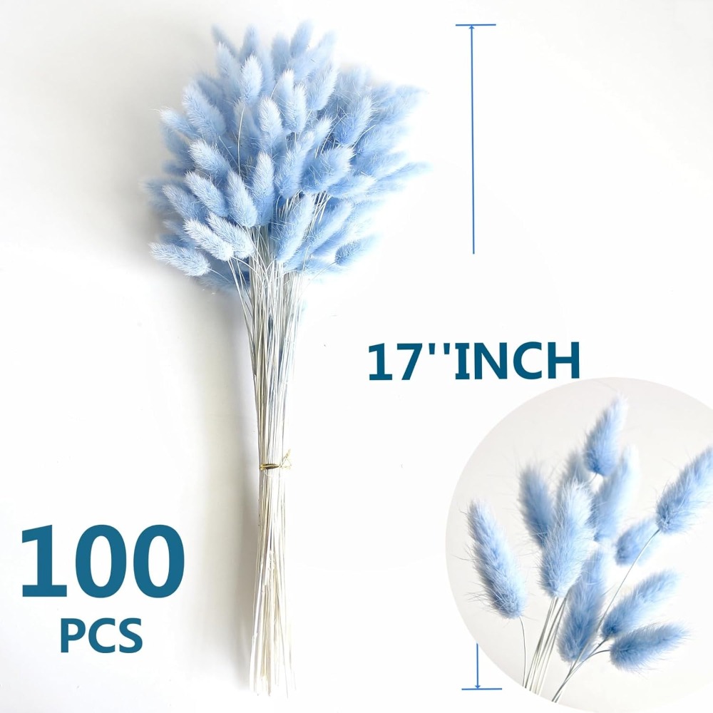 100PCS Blue Hare's-tail Grass  - Flower Girl Basket 评论和价格