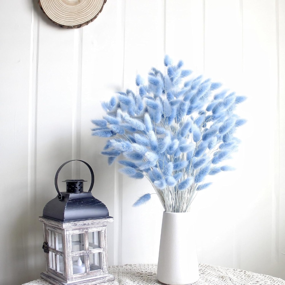 100PCS Blue Hare's-tail Grass  - Flower Girl Basket 评论和价格