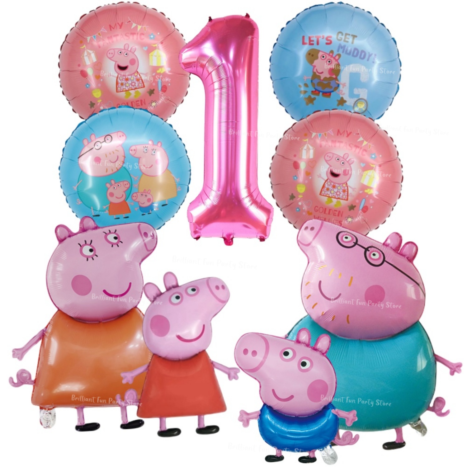 9pcs Peppa Pig Foil Balloon Se - Confetti Balloon Set 评论和价格
