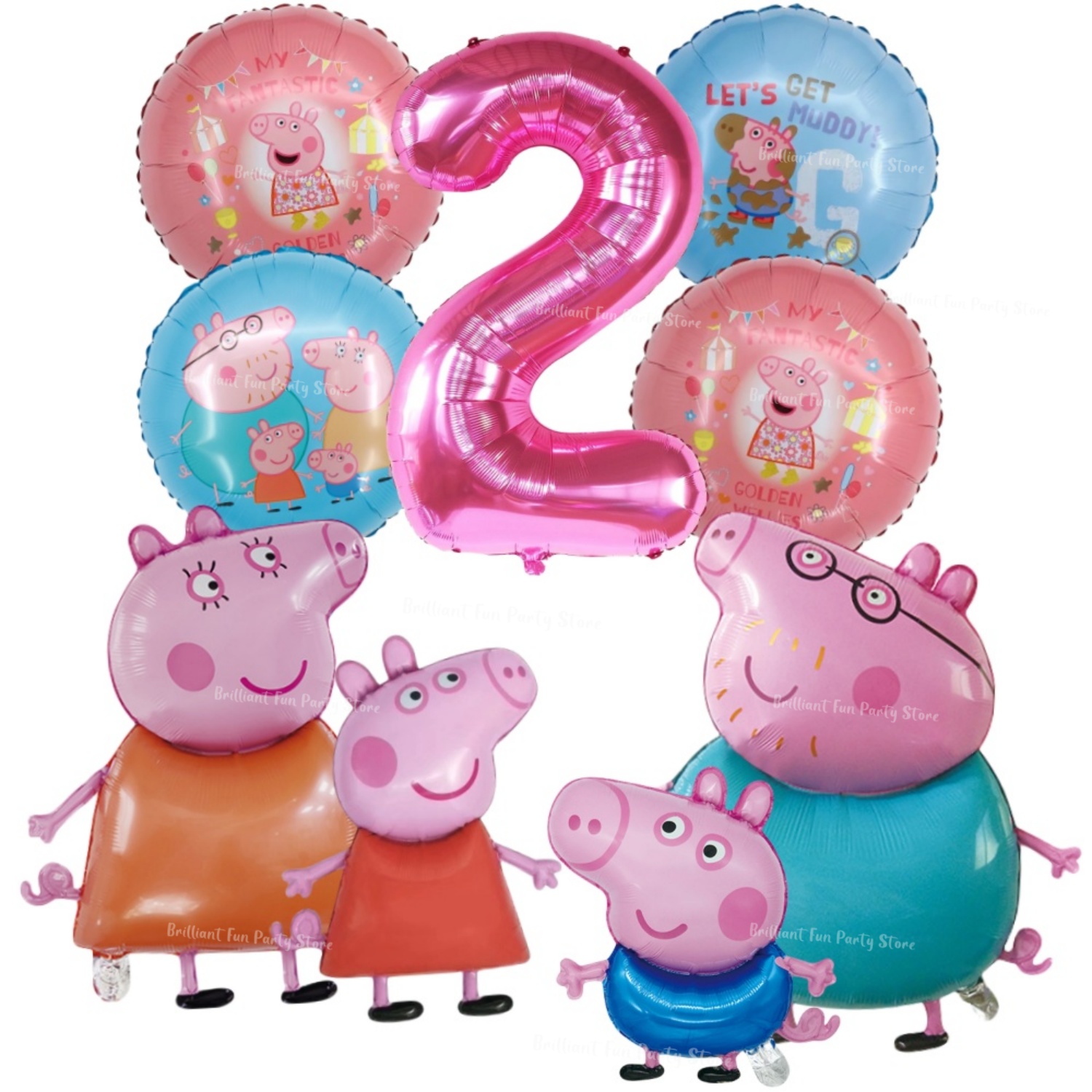 9pcs Peppa Pig Foil Balloon Se - Confetti Balloon Set 评论和价格