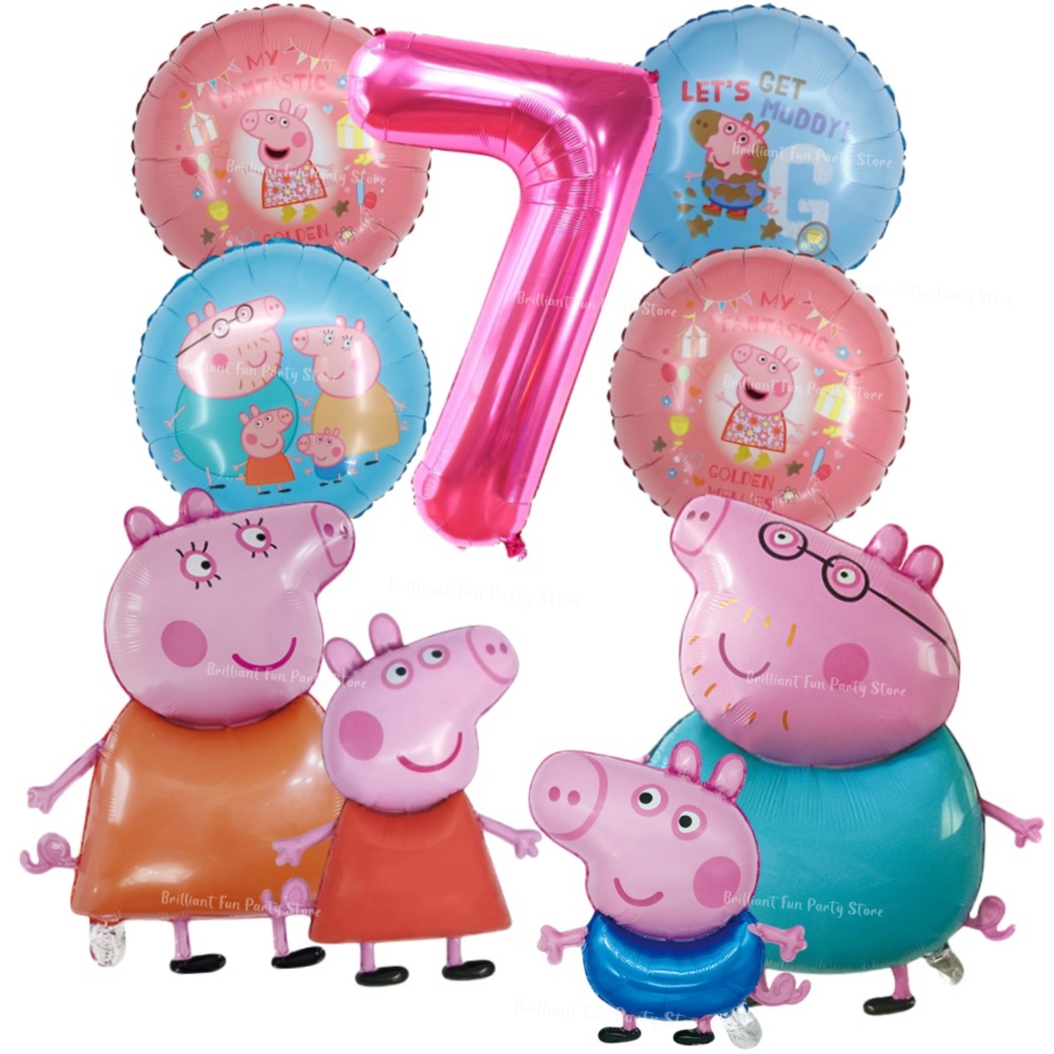 9pcs Peppa Pig Foil Balloon Se - Confetti Balloon Set 评论和价格